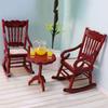 Miniature Dollhouse End Table 1:12 Scale Wooden Furniture Round Side Tea Table Model for Dollhouse Living Room Scene Decoration Gift (Brown) view 3