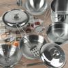 Kids Mini Stainless Steel Cookware Kitchen Cooking Toys Pretend Utensils with SteCookware Play Pots and Pans Playset ,Pot Rack Organizer Storage Bag for Toddlers view 1