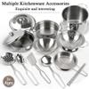 Kids Mini Stainless Steel Cookware Kitchen Cooking Toys Pretend Utensils with SteCookware Play Pots and Pans Playset ,Pot Rack Organizer Storage Bag for Toddlers view 2