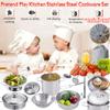 Kids Mini Stainless Steel Cookware Kitchen Cooking Toys Pretend Utensils with SteCookware Play Pots and Pans Playset ,Pot Rack Organizer Storage Bag for Toddlers view 3