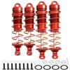 4PCS Alloy RC Shocks Dampers Upgrades Part for 1/8 Outcast 6S BLX Kraton Notorious 6S BLX,ARRCat 4PCS BIG BORE Front Rear Full Metal Shocks with Wrench,Replace ARA330621 ARA330622,Red view 1