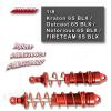 4PCS Alloy RC Shocks Dampers Upgrades Part for 1/8 Outcast 6S BLX Kraton Notorious 6S BLX,ARRCat 4PCS BIG BORE Front Rear Full Metal Shocks with Wrench,Replace ARA330621 ARA330622,Red view 2