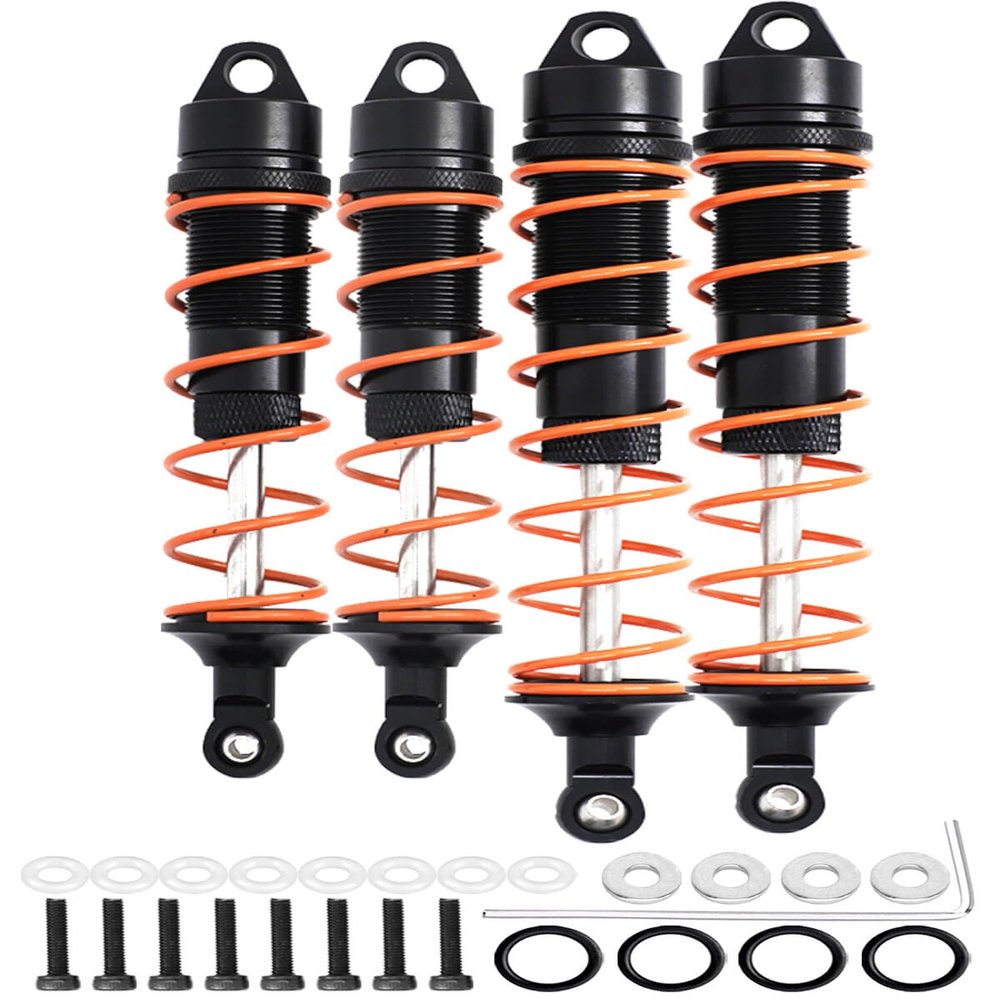 4PCS Alloy RC Shocks Dampers Upgrades Part for 1/8 Outcast 6S BLX Kraton Notorious 6S BLX,ARRCat 4PCS BIG BORE Front Rear Full Metal Shocks with Wrench,Replace ARA330621 ARA330622,Black