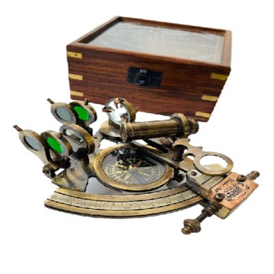 Nautical Sextant Maritime Nautical Sextant Telescope Vintage Marine Astrolabe Ship's Instruments Sextant With Wooden Box Vintage Functional BY MUSKAN NAUTICAL STORE