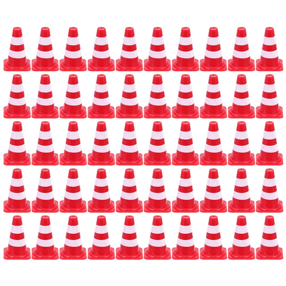 Toddmomy Mini Traffic Cones for Kids 50Pcs Construction Safety Cone Toys Educational Road Sign Playset for Toddlers and Boys Girls