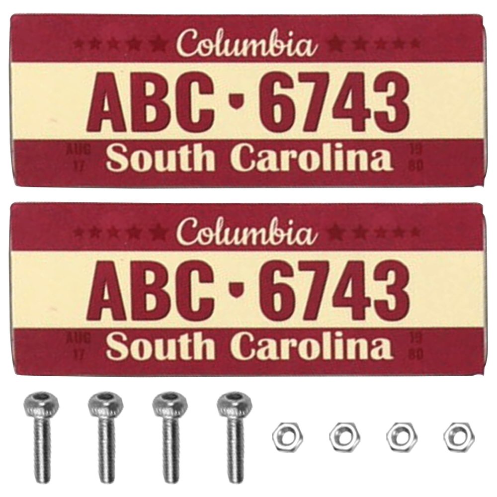 2PCS HIRCQOO Metal RC Car License Plate Decorations Accessories Compatible with Traxxas TRX-4 Tamiya CC01 Axial SCX10 D90 1/10 RC Crawler Car (ABC6743)