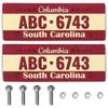 2PCS HIRCQOO Metal RC Car License Plate Decorations Accessories Compatible with Traxxas TRX-4 Tamiya CC01 Axial SCX10 D90 1/10 RC Crawler Car (ABC6743) view 1