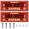 2PCS HIRCQOO Metal RC Car License Plate Decorations Accessories Compatible with Traxxas TRX-4 Tamiya CC01 Axial SCX10 D90 1/10 RC Crawler Car (BBF9923) view 1
