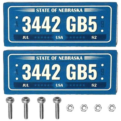2PCS HIRCQOO Metal RC Car License Plate Decorations Accessories Compatible with Traxxas TRX-4 Tamiya CC01 Axial SCX10 D90 1/10 RC Crawler Car (3442GB5)
