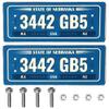 2PCS HIRCQOO Metal RC Car License Plate Decorations Accessories Compatible with Traxxas TRX-4 Tamiya CC01 Axial SCX10 D90 1/10 RC Crawler Car (3442GB5) view 1