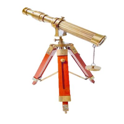 Pirates Spyglass Telescope With Wooden Tripod Stand Engraved Navy Brass Victorian Marine Maritime Gift Brass Nautical Antique Working Telescope BY MUSKAN NAUTICAL STORE