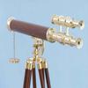 Brass Pirates Spyglass Telescope With Wooden Tripod Stand Engraved Navy Brass Victorian Marine Maritime Brass Nautical Antique Working Telescope BY MUSKAN NAUTICAL STORE view 3