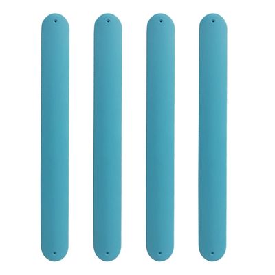 LUOZZY 4 Pcs Silicone Slap Bracelets Solid Color Slap Bracelets for DIY Slap Bracelets Party Gifts(Light Blue)