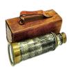 Antique Brass Pirates Spyglass Telescope With Wooden Tripod Stand Engraved Navy Brass Victorian Marine Maritime Gift Brass Nautical Antique Working Telescope BY MUSKAN NAUTICAL STORE view 1