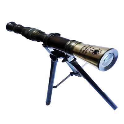 MUSKAN NAUTICAL STORE Brass Spyglass Telescope With Tripod Stand Engraved Navy Brass Victorian Marine Maritime Gift Brass Nautical Antique Working Telescope