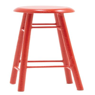 Dollhouse Miniature Red Bar Stool, 3 Inches