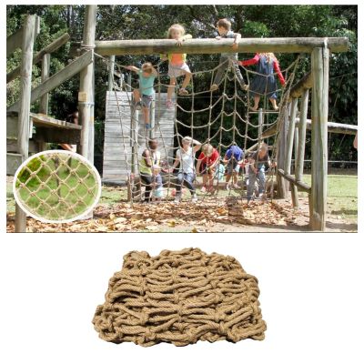 Rope Net for Playground, Hemp Rope Net Safety Nets Cargo Rope Ladder Truck Trailer Heavy Duty Netting Indoor Stair Decor Net Kids Climbing Net (Size : 1 * 4m(3 * 13ft))
