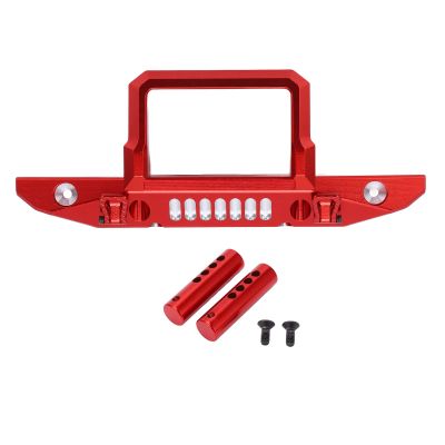 RC Front Bumper, Aluminum Alloy RC Car Front Bumper with LED Light Hole Fits for Axial 1/6 for SCX6 Car(Red)