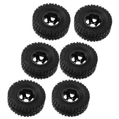 RC Rubber Tires, RC Wheels with Aluminum Alloy Wheel Hub for C14 C24 C34 C44 B14 B24 B16 B36 4WD Car Model(Black)