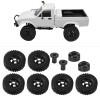 RC Rubber Tires, RC Wheels with Aluminum Alloy Wheel Hub for C14 C24 C34 C44 B14 B24 B16 B36 4WD Car Model(Black) view 2
