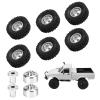 RC Rubber Tires, RC Wheels with Aluminum Alloy Wheel Hub for C14 C24 C34 C44 B14 B24 B16 B36 4WD Car Model(Silver) view 2