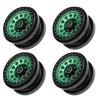 RC Vehicle Wheels Rims, Aluminum Alloy 2.9in 12 Hole 4 Pcs Drift Tires Hub for 1/6 AXAIL SCX6 RC Car Truck(Green) view 3