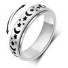 OreilleStar Anxiety Ring for Women Fidget Ring Anxiety Relief Items Spinner Rings for Anxiety Silver Moon Star Fidget Rings for Women Men Anxiety Band Ring view 1