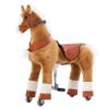 PONYEEHAW Ride on Horse Toys, Kids Riding Horse Toys Ride on Toys for 4-9 Years Old, Premium Plush Animals Toys Walking Horse with Wheels (Brown, 33.46" L x 11.81" W x 35.83" H) view 1