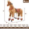 PONYEEHAW Ride on Horse Toys, Kids Riding Horse Toys Ride on Toys for 4-9 Years Old, Premium Plush Animals Toys Walking Horse with Wheels (Brown, 33.46" L x 11.81" W x 35.83" H) view 2