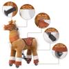 PONYEEHAW Ride on Horse Toys, Kids Riding Horse Toys Ride on Toys for 4-9 Years Old, Premium Plush Animals Toys Walking Horse with Wheels (Brown, 33.46" L x 11.81" W x 35.83" H) view 3