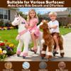 PONYEEHAW Ride on Horse Toys, Kids Riding Horse Toys Ride on Toys for 4-9 Years Old, Premium Plush Animals Toys Walking Horse with Wheels (Brown, 33.46" L x 11.81" W x 35.83" H) view 4
