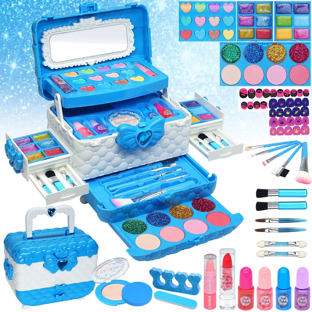 Kids Makeup Sets for Girls - Kids Makeup Sets for Girls 5-8, Maquillaje para Nias, Play Make Up Kit, Toys for Little Girl,Princess Toddler Kid Stuff Ages3-12 Year Old Girl Birthday Gifts