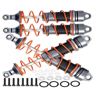 ARRCat Aluminum Big Bore Shocks Upgrades Parts for 1/8 Kraton Outcast Notorious 6S BLX,4PCS Front Rear Full Metal Dampers Hops Up Absorbers,Replace ARA330621 ARA330622 (Gray)