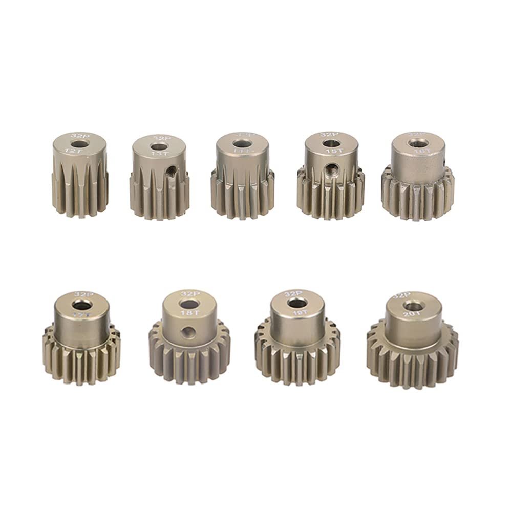 3PCS 32P M0.8 3.175mm 12T 13T 14T 15T 16T 17T 18T 19T 20T Aluminum Alloy Metal Pinion Motor Gear for 1/10 Rc Model Car (18T-19T-20T)