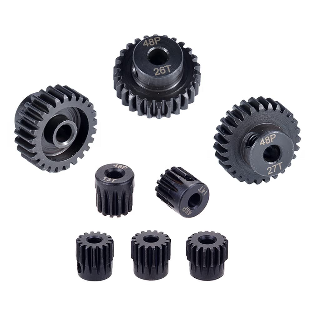 3pcs 48DP 3.175mm 12T13T14T15T16T17T18T19T20T21T22T24T25T27T28T29T Black Steel Metal Pinion Motor Gear for 1/10 Rc Model Car Motor (31T-33T-35T)
