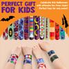 JOYIN 120 PCS Halloween Slap Bracelets for Kids Gift, 24 Designs Halloween Bracelets Bulk for Goodie Bag Fillers, Friendship Bracelets for Halloween Party Favor Supplies view 3