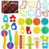 Dough Tool Set, 29 Pcs Dough Tools Sets for Kids Ages 4-8, Dough Accessories Includes Molds, Cutters Roller, Rolling Pins, Safety Scissors, Plastic Knife view 1
