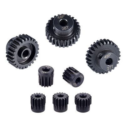 3pcs 48DP 3.175mm 12T13T14T15T16T17T18T19T20T21T22T24T25T27T28T29T Black Steel Metal Pinion Motor Gear for 1/10 Rc Model Car Motor (18T-20T-22T)
