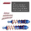 ARRCat Aluminum Big Bore Shocks Upgrades Parts for 1/8 Kraton Outcast Notorious 6S BLX,4PCS Front Rear Full Metal Dampers Hops Up Absorbers,Replace ARA330621 ARA330622 (Navy Blue) view 2