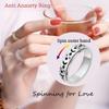 OreilleStar Anxiety Ring for Women Fidget Ring Anxiety Relief Items Spinner Rings for Anxiety Silver Moon Star Fidget Rings for Anxiety for Women Anxiety Band Ring view 4