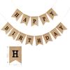 Burlap Happy Birthday Banner Burlap Banner Happy Birthday Sign For Men Women Birthday Sign Party Decorations, Black letter view 1