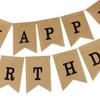 Burlap Happy Birthday Banner Burlap Banner Happy Birthday Sign For Men Women Birthday Sign Party Decorations, Black letter view 3