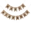 Burlap Happy Birthday Banner Burlap Banner Happy Birthday Sign For Men Women Birthday Sign Party Decorations, Black letter view 4