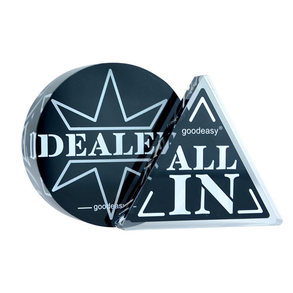 JIESITE Acrylic Black Texas Hold'em Pro Casino Grade Poker Buttons Dealer All in Dealer Buttons