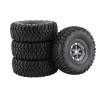 LAFEINA 4PCS 95mm Rubber Tire 1.55 inch Metal Beadlock Wheel for 1:10 RC Crawler Car D90 TF2 Tamiya CC01 LC70 MST JIMNY 90069 (Gray) view 1