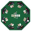 48 Inch Foldable Poker Table Top for 8 Players, Octagon Poker Table Topper with Chips Tray & Cup Holders, Professional Texas Holdem Poker Table Mat with Carrying Bag for Card Casino Games (Green) view 1