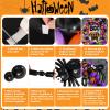 114 Pcs Halloween Balloons Garland Arch Kit for Party, 5, 10, 12 and 18 inch Balloons Set for Halloween Decorations Outdoor, Trick or Treat Party, Ghost Party, Spider Horror Theme Party Celebrations view 4