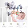 Koty Car Seat Toys, Infant Baby Spiral Plush Activity Hanging Toy for Stroller Bar Pram Crib with Music Box BB Squeaker & Rattles(Grey Elephant) view 2