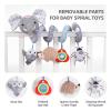 Koty Car Seat Toys, Infant Baby Spiral Plush Activity Hanging Toy for Stroller Bar Pram Crib with Music Box BB Squeaker & Rattles(Grey Elephant) view 3