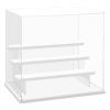 Choowin 4 Tier Clear Acrylic Display Case for Collectibles, Mini Figures, Pop Mart, Labubu, Sonny Angel, Smiski - Assemble Dustproof Acrylic Display Box with Door, Stand (White Base Step) view 1